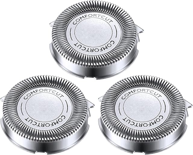 Mudder SH30/50/52 Shaver Replacement Heads Compatible with Philips Electric Shaver Series 1000, 2000, 3000, 5000 and Model AT8xx/AT7xx/PT8xx/PT7xx Style with Pointed Blade, Non-Original (3 Pieces)