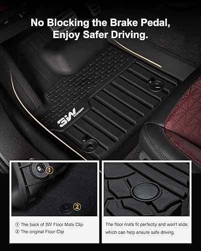 Miniatura 4 de 3W Alfombrillas negras de elastómero termoplástico, ajuste personalizado para Range RoverLand Rover Evoque 2011-2019 (no para convertibles), juego