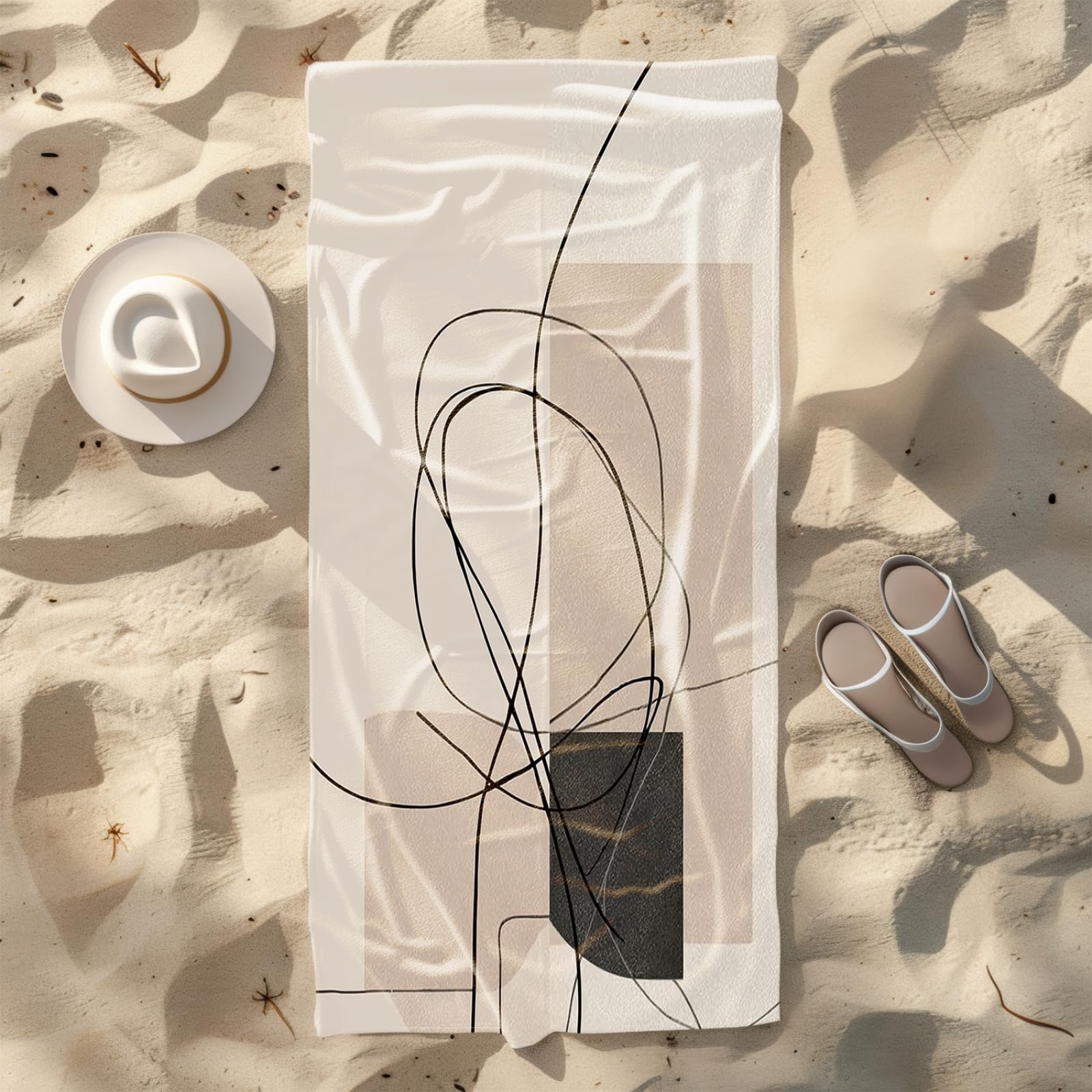 Genérico Toalla Playa 90X180 Graffiti Beige