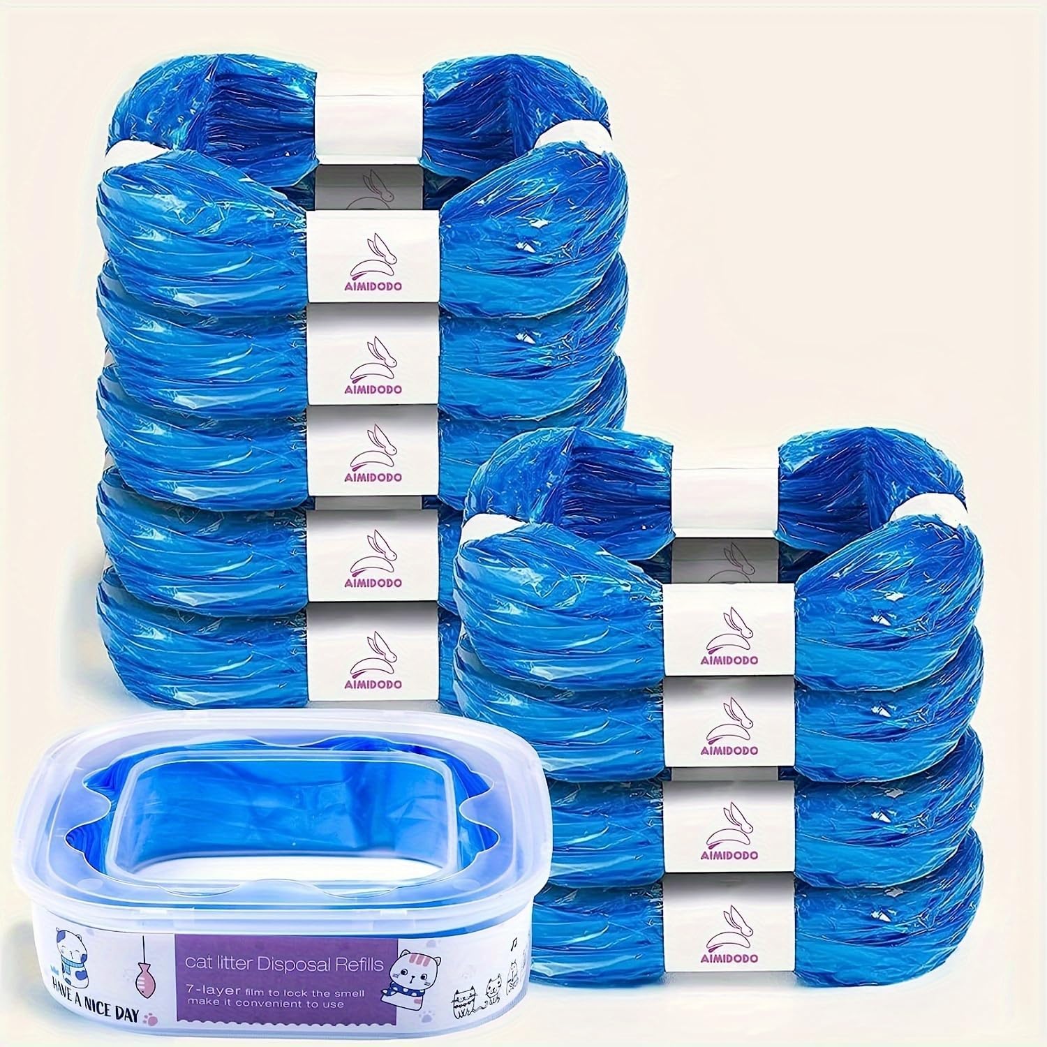 9 Pack Cat Litter Refills Compatible Bag Compatible with Your Genie Litter Refill（Included One Refill Cartridge）