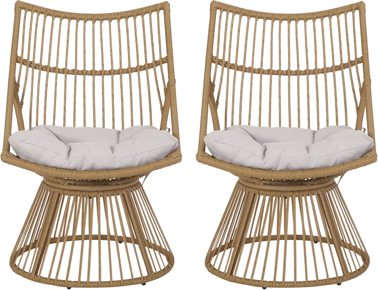 Christopher Knight Home Caryl Lounge Chairs, Light Brown + Beige