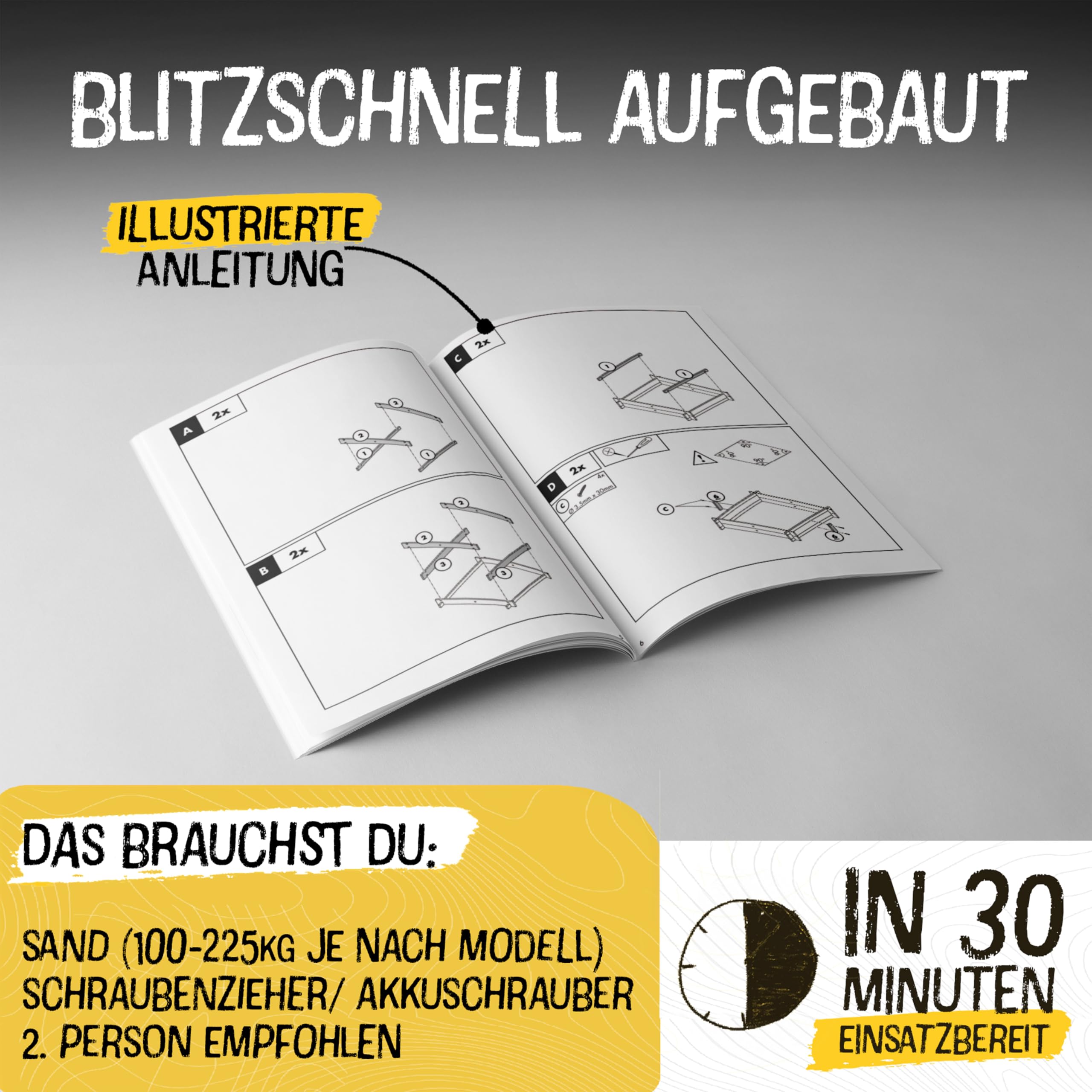 FRIEDO - Sandkasten mit Dach (UV80+) & Matschküche 140x140 cm - Sandkiste inklusive Bodenvlies gegen Unkraut und Ungeziefer - Sandkasten mit Abdeckung für Kinder (L - 140x140cm)