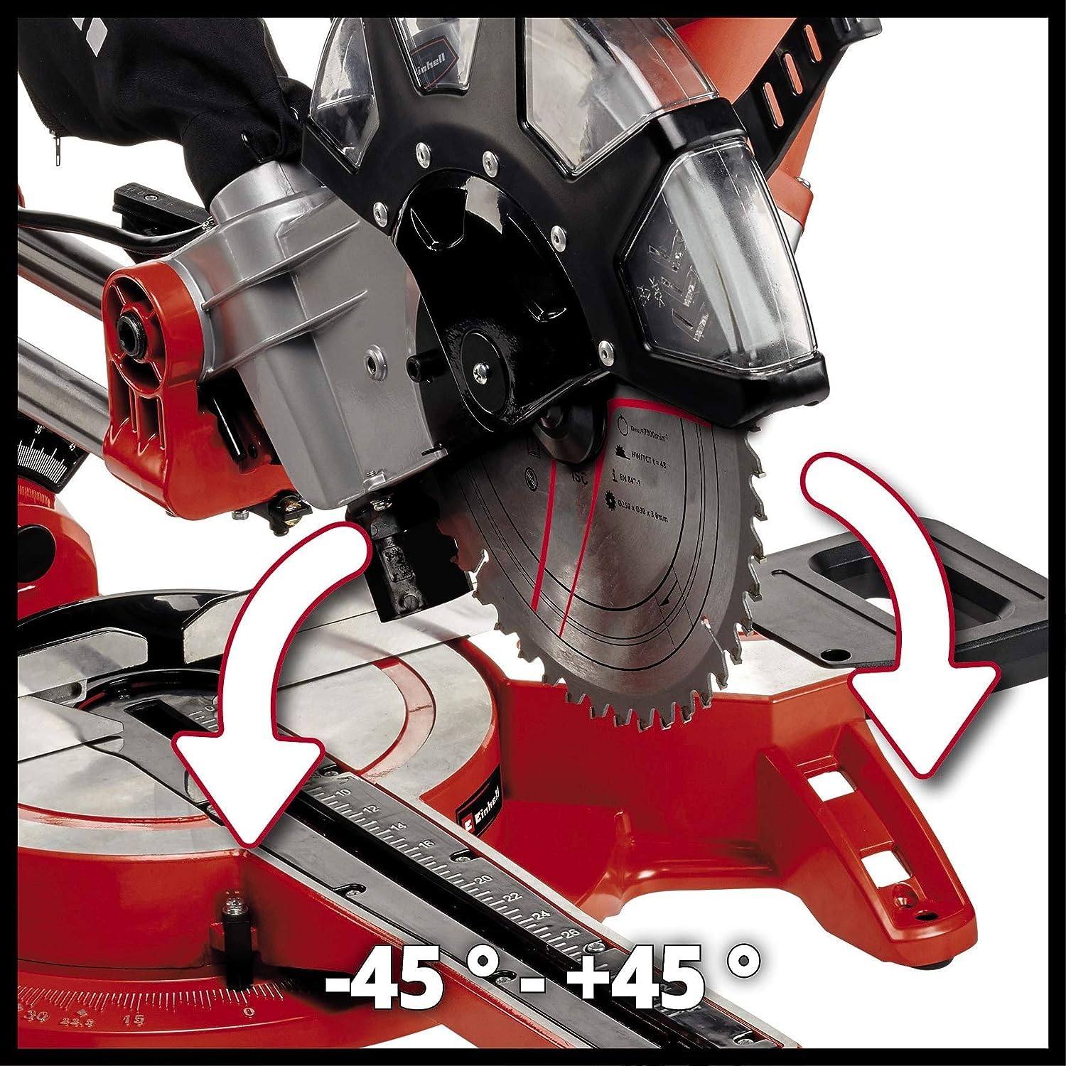 Einhell TC-SM 2534/1 Dual Troncatrice Radiale (230-240 V, 2350 W, Giri Al Min. 4000, Lama Ã˜250 X Ã˜30-48 Denti, Inclinabile DESTRA E SINISTRA 0-45°, Taglio Max 340 X 75 Mm)