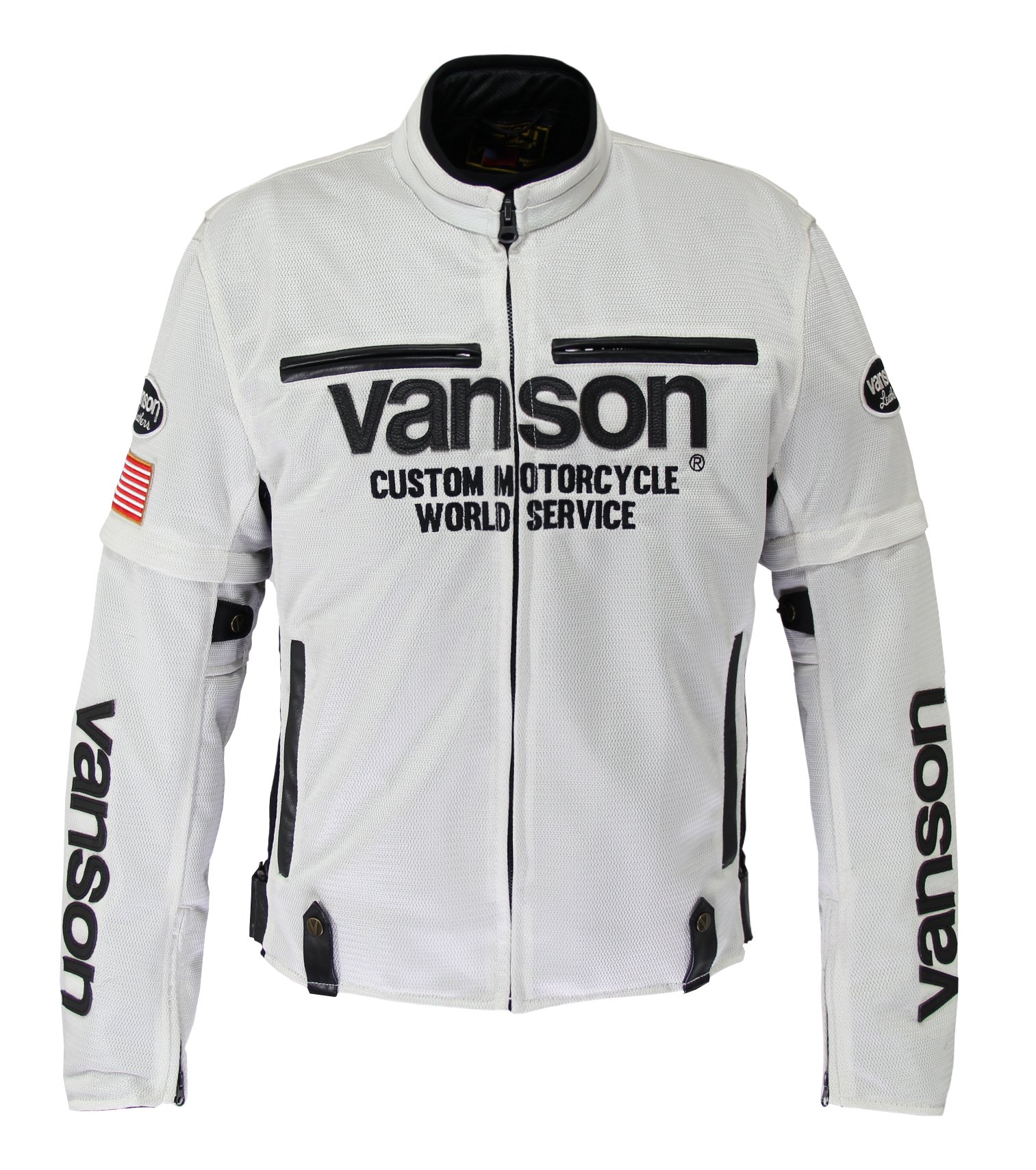 Amazon | VANSON(バンソン) メッシュジャケット WHITE/BLACK L  