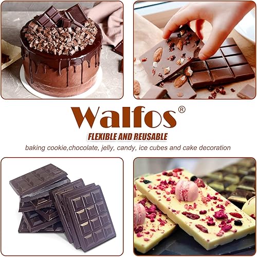 Miniatura 38 de Walfos Molde de silicona para letras y números de chocolate, molde antiadherente para chocolate, hecho de silicona de grado alimenticio, sin BPA, 2