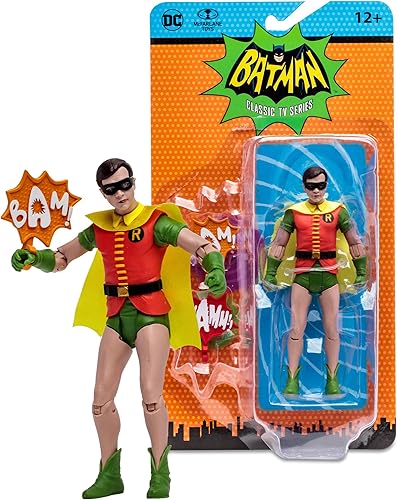 Miniatura 8 de McFarlane Toys - Figura de acción de DC Retro Robin (Batman 66') de 6 pulgadas