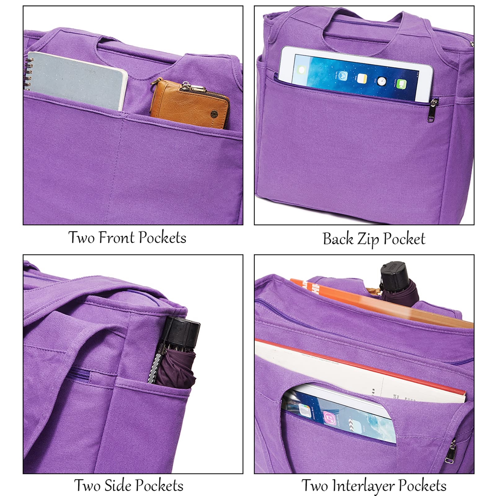 KYALOU Bolsa grande de utilidad, bolsas de hombro casuales para mujer, para el trabajo, escuela, gimnasio, playa, viajes, compras, comestibles