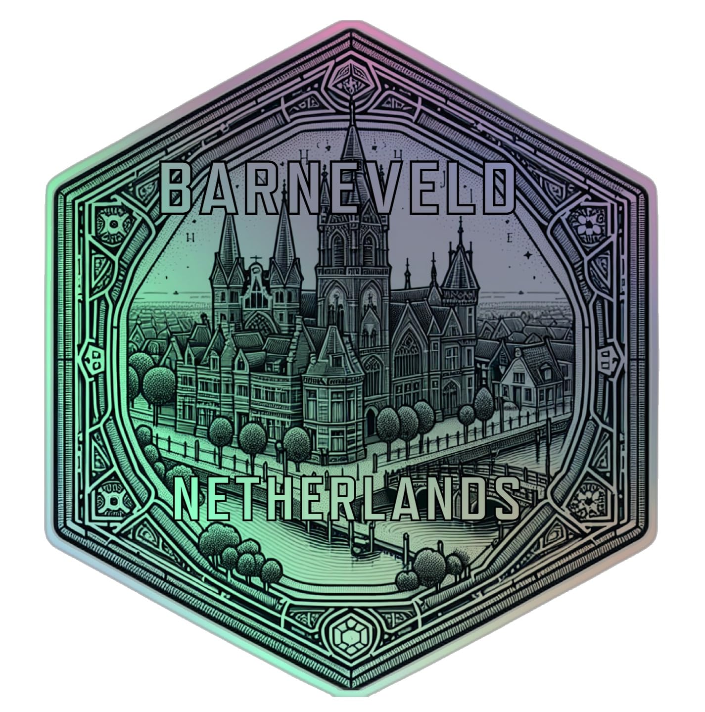 Barneveld Netherlands Holographic Souvenir Vinyl Decal Sticker 2-Inch