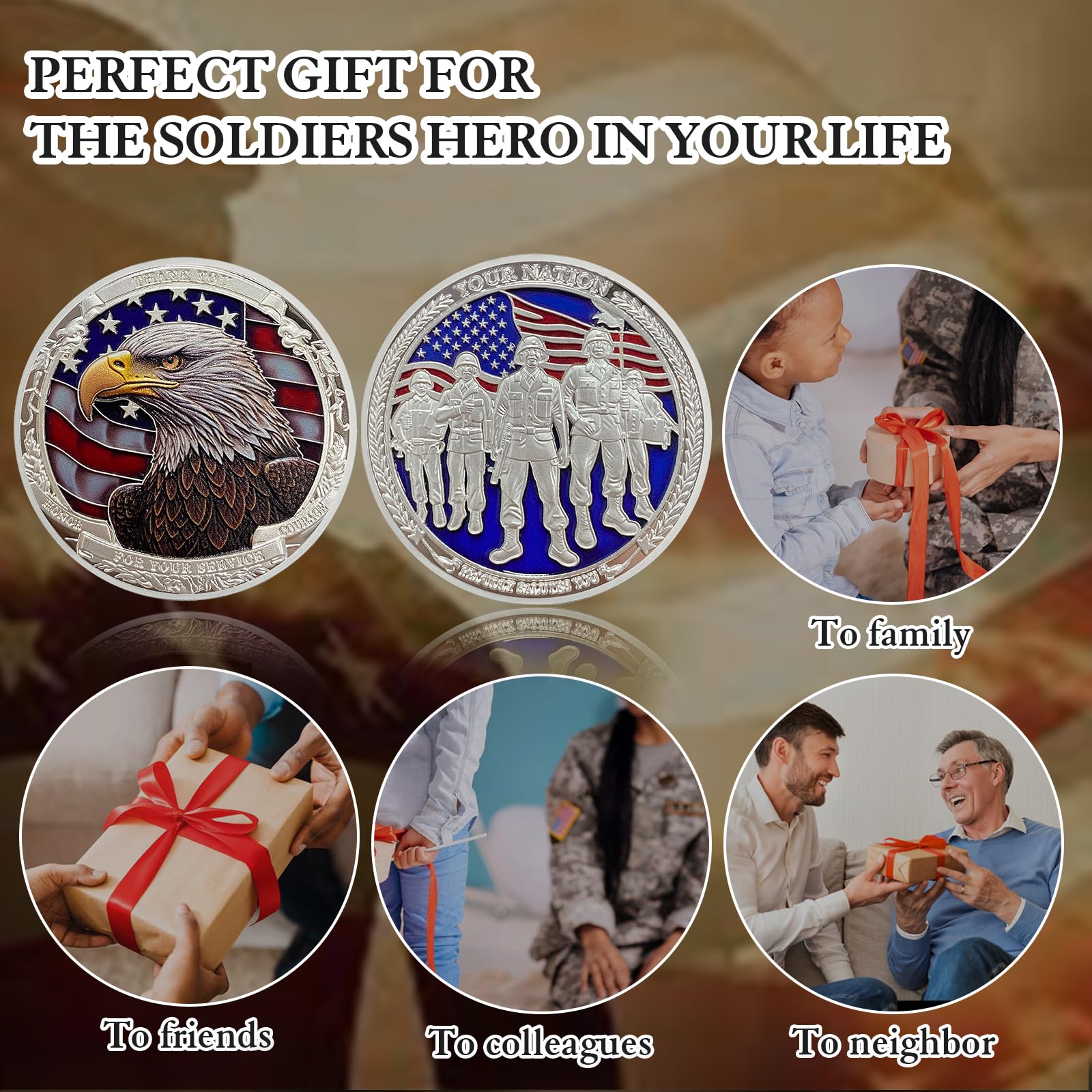 50Pcs Military Challenge Coins Bulk – Thank You For Your Service, Veterans Day Gifts, Appreciation Tokens