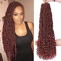 Vista 34 de Leeven 7 Paquetes Cabello Crochet Faux Locs con Puntas Rizadas 14 Pulgadas Pre-enrollado Goddess Locs Trenzas Crochet Cabello 84 Hebras Negro
