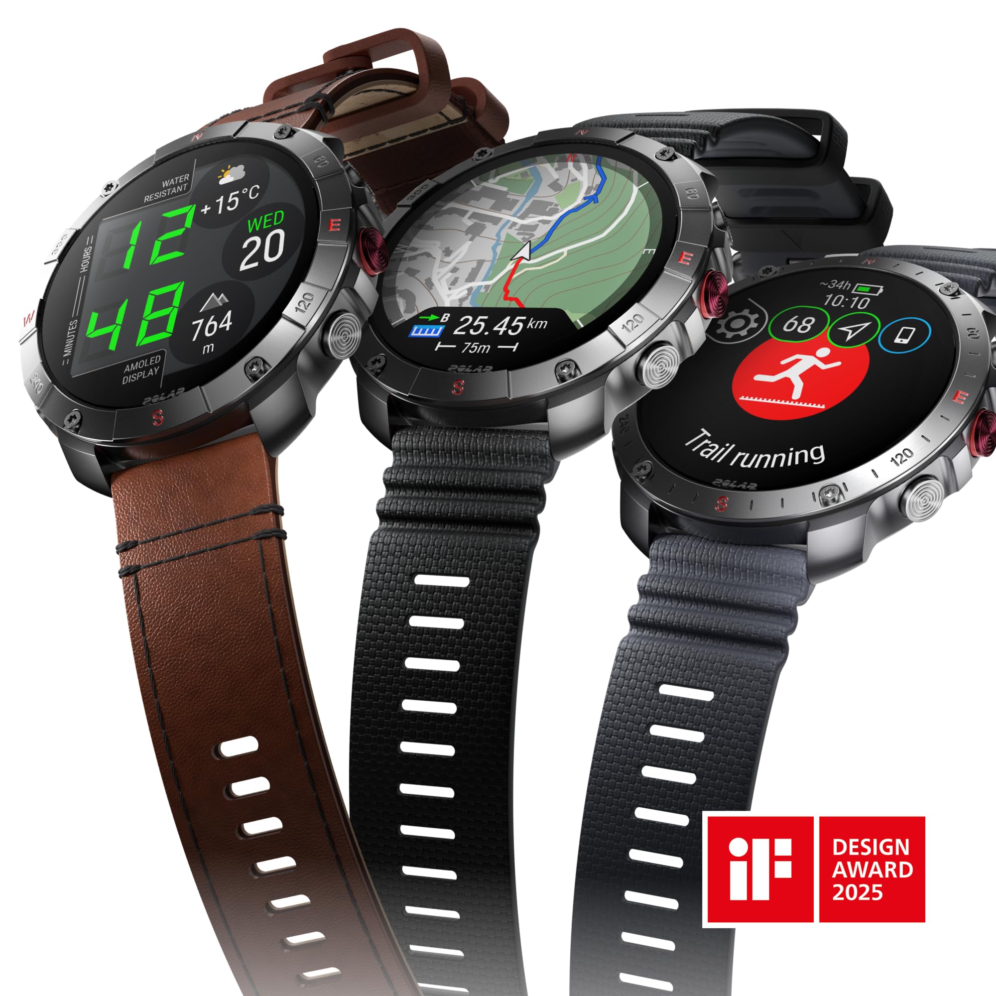 Polar Grit X2 Pro – robuste GPS-Sportuhr mit zusätzlichem Lederarmband, optischer Pulsmessung, Smartwatch-Navigation und Biosensorik für beste Leistungen. Die Outdoor-Uhr für das ultimative Abenteuer.