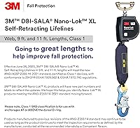 Vista 5 de 3M DBI-SALA Nano-Lok XL Línea de vida autorretráctil de doble pierna, conexión rápida 3100613, red, gancho de aluminio para barras de refuerzo, 9