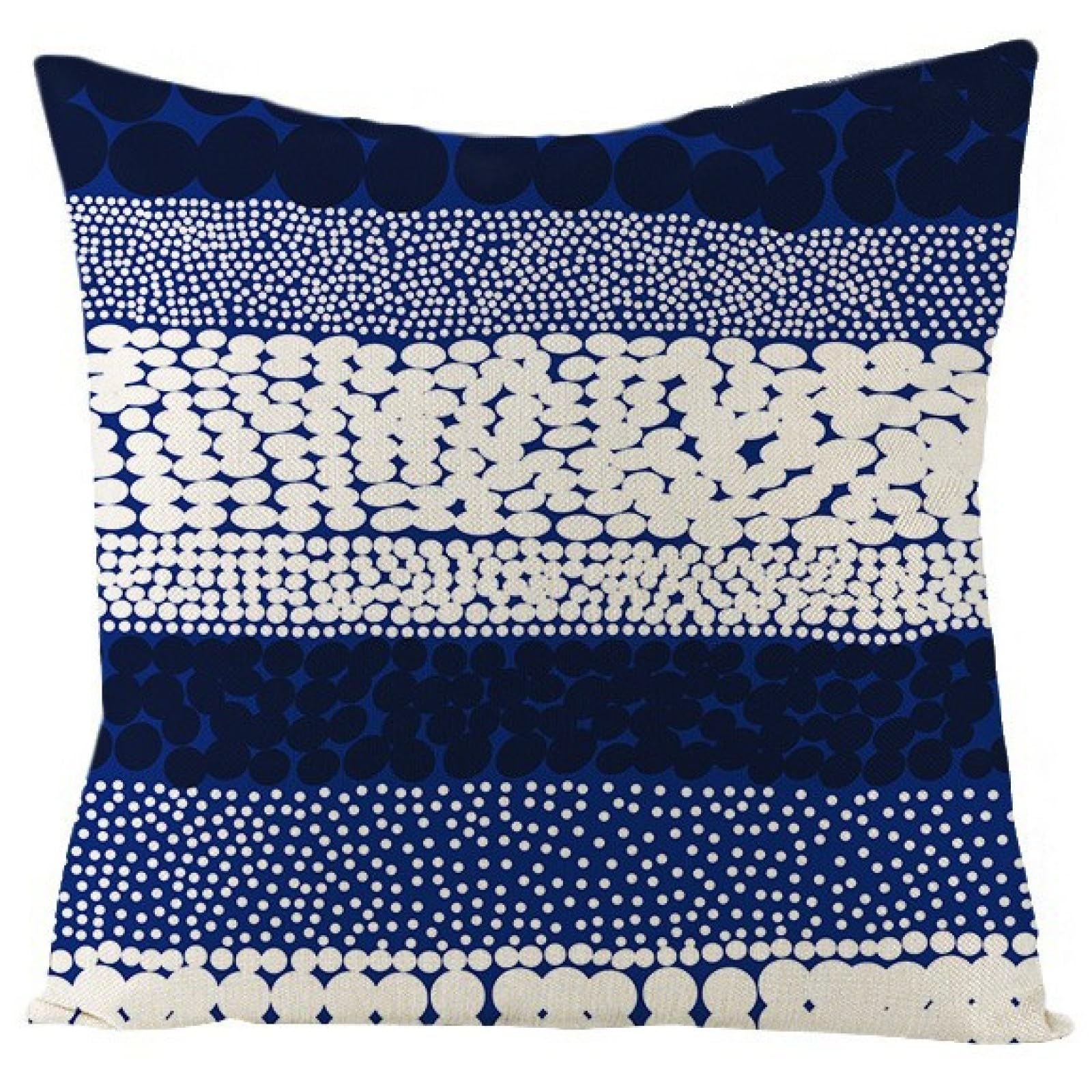 Cushion Covers 50cm x 50cm Blue Beige Decorative Pillows with Invisible Zipper Garden Cushions Square Linen Scatter Cushions Comfortable Breathable Pillow Cover