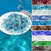 Vista 3 de Onlyfire Vidrio de fuego de 10 libras para hoguera de gas propano, rocas de vidrio de 1/2 pulgada de alto brillo para mesa de hoguera, azul