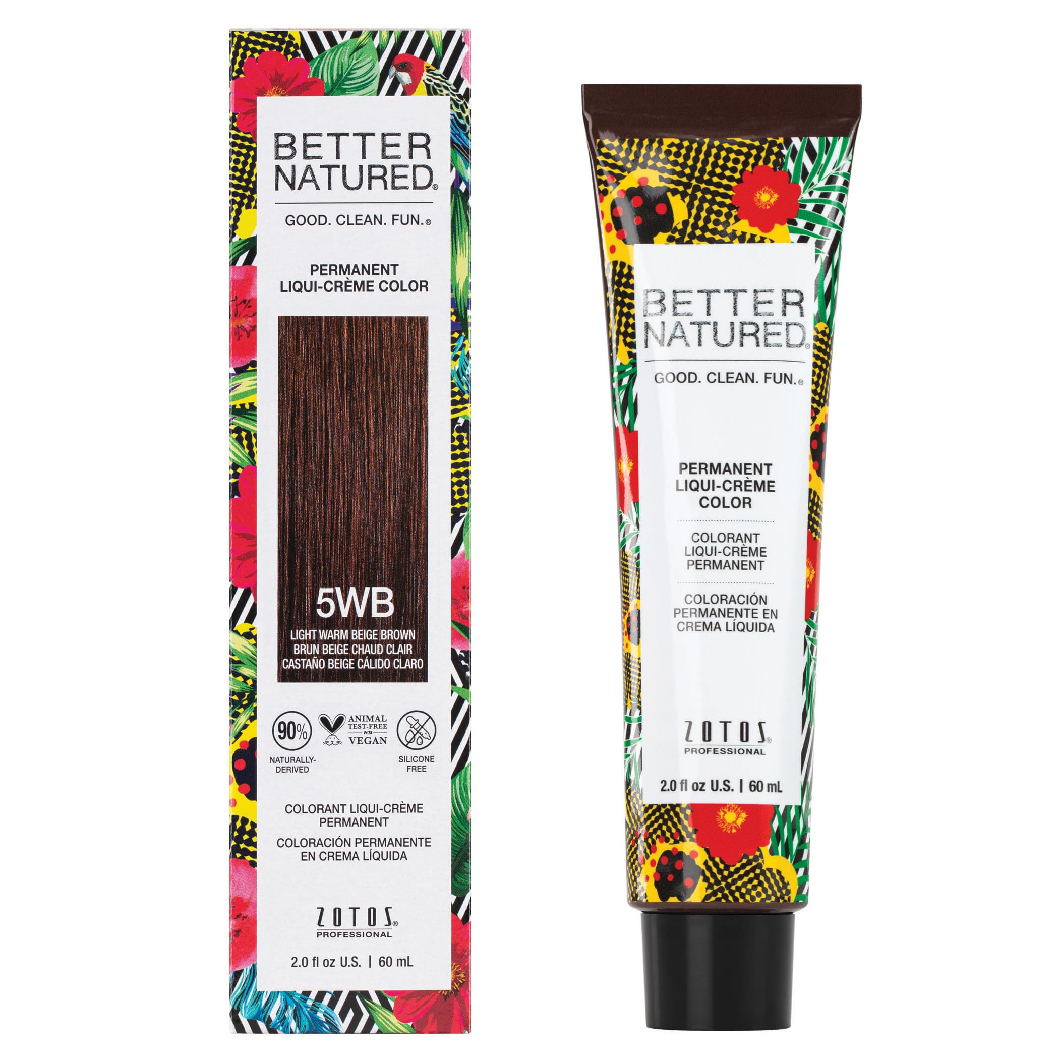 Better Natured Permanent 5WB Light Warm Beige Brown Hair Color Dye - Naturally-derived, Vegan & 100% Gray Coverage that Lasts up to 8 Weeks