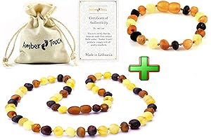 "Roar!" Raw Baltic Amber Necklace and Bracelet for Baby and Toddler