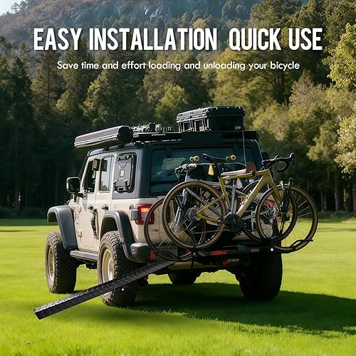 Miniatura 6 de Rampa plegable resistente para bicicletas, estructura de acero al carbono, rampa de carga, adecuada para bicicletas eléctricas y bicicletas de
