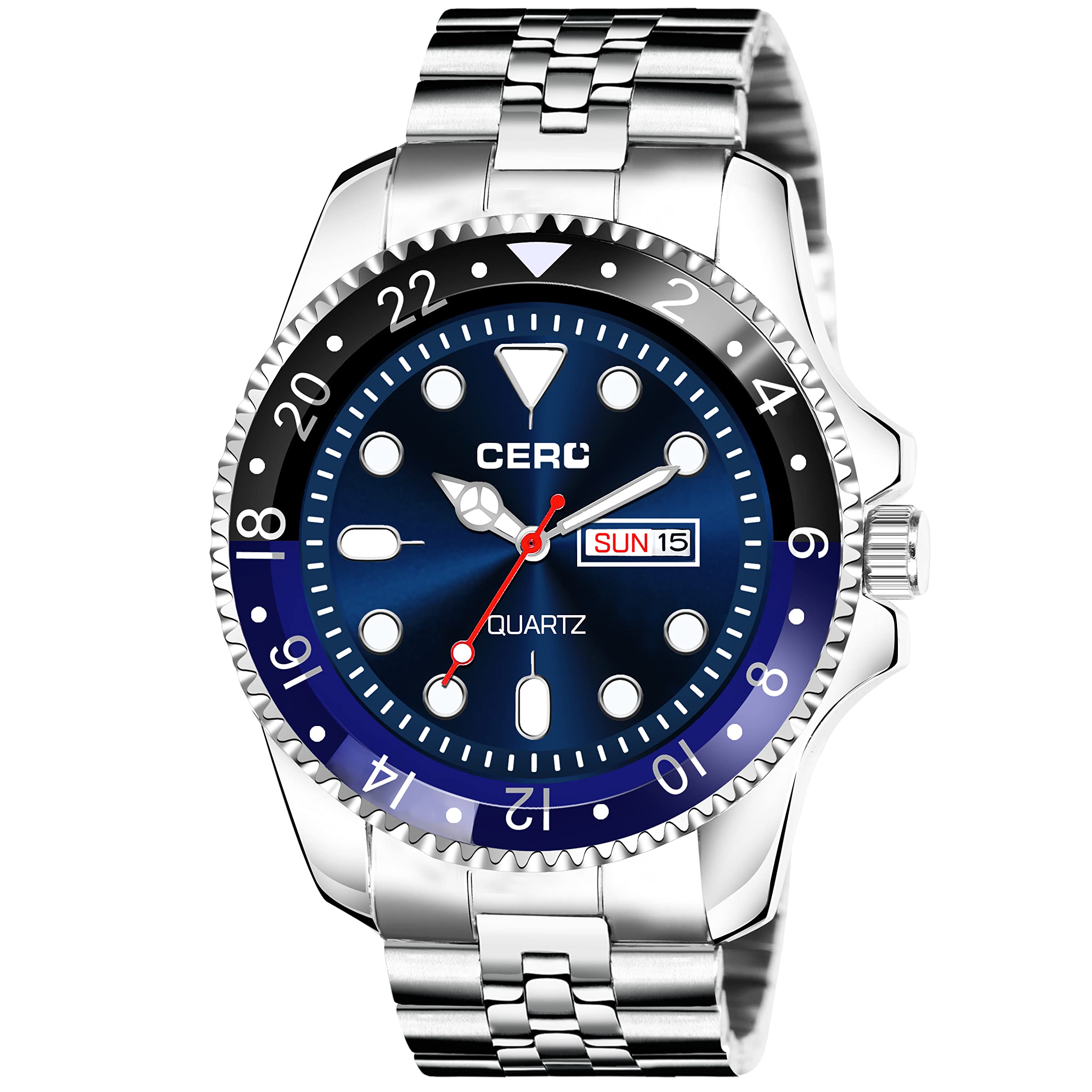 CERO Analogue Day and Date Functioning Stainless Steel Chain Watch for Boys & Mens (Blue) (B0BRXH6M1Z) Amazon Price History, Amazon Price Tracker