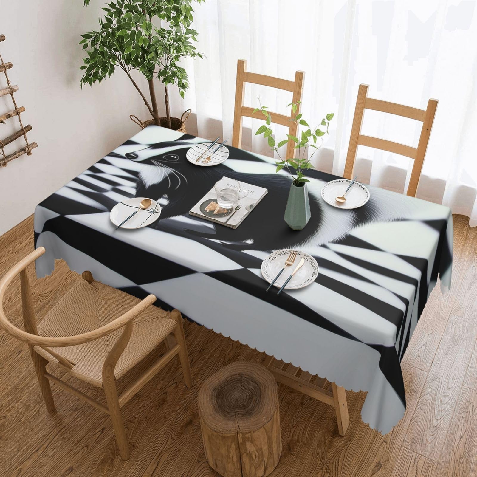 Nappe rectangulaire à rayures blanches 137x182 cm Home Fashions