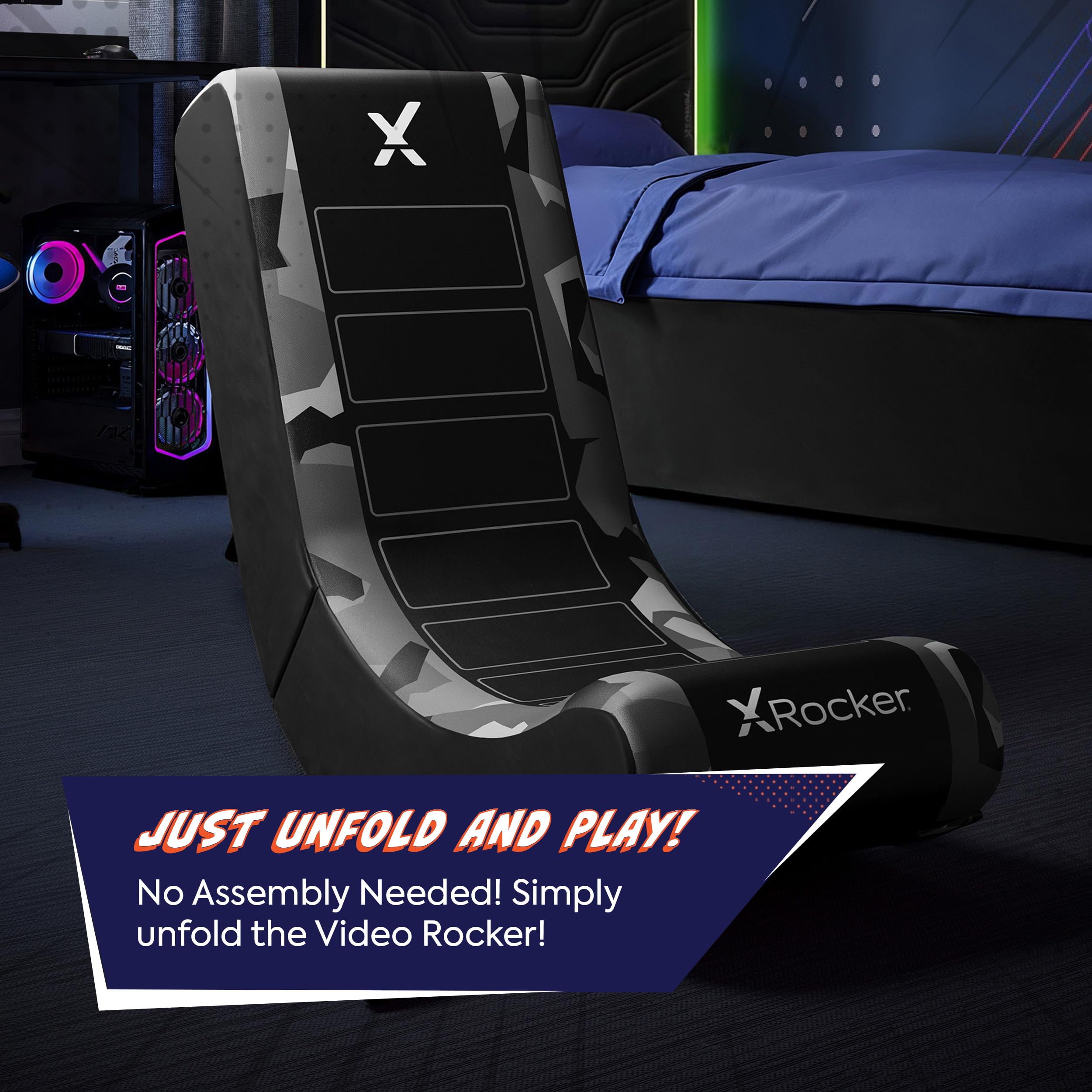 X-Rocker Video Rocker - Camo Grey