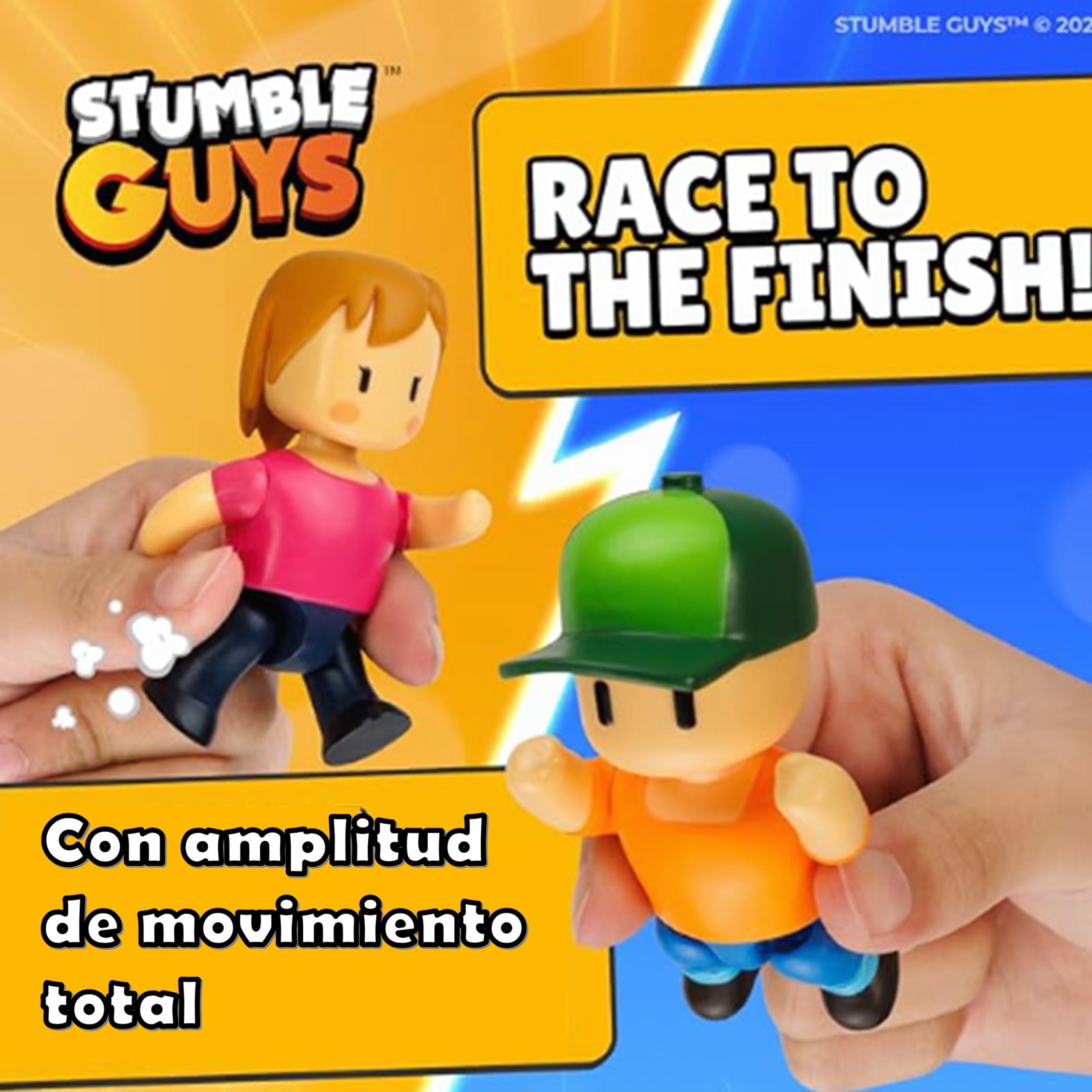 Stumble Guys Zestaw 6 figurek akcji, zestaw 1, 2 do kolekcjonowania, oficjalna licencja gry wideo z pokonaniem, dorośli fani, chłopcy i dziewczęta +8 lat (64113006)