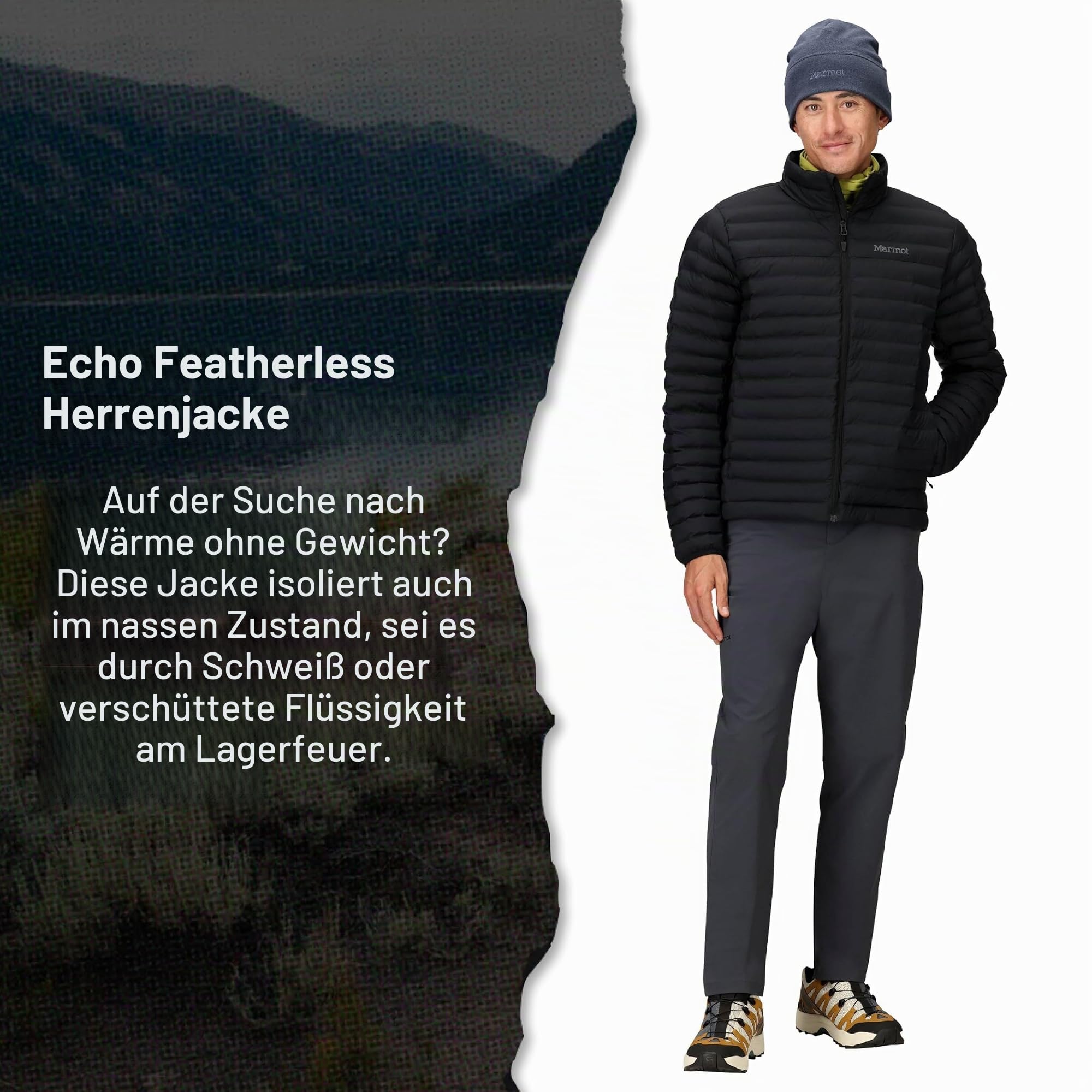 Marmot Herren Echo Featherless Jacket Ultra-leichte isolierte Winterjacke, warme Outdoorjacke, wasserabweisende Steppjacke, winddichte Funktionsjacke, klein packbar (1er Pack)