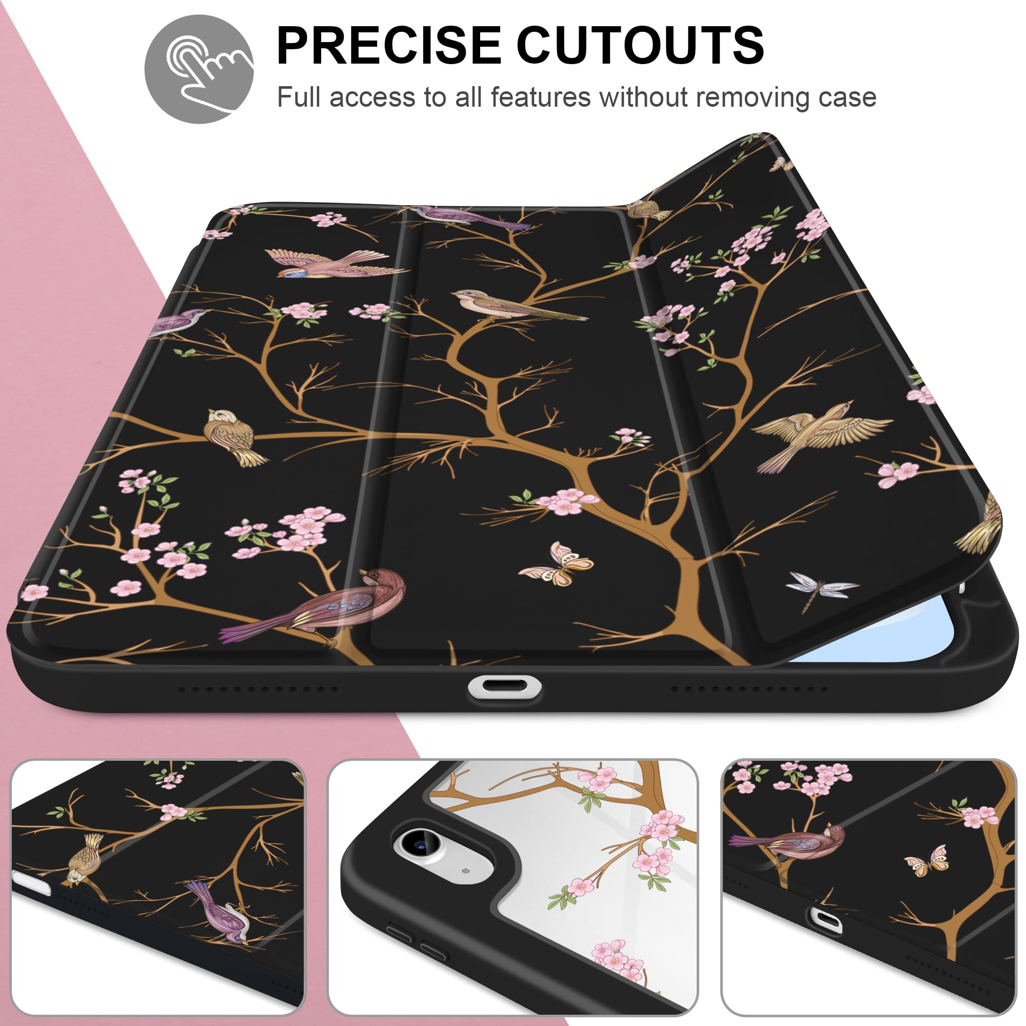 Capa Para IPad 11ª E 10ª Geração - Acrílico Transparente Com Suporte Para Lápis - Acorda Automático