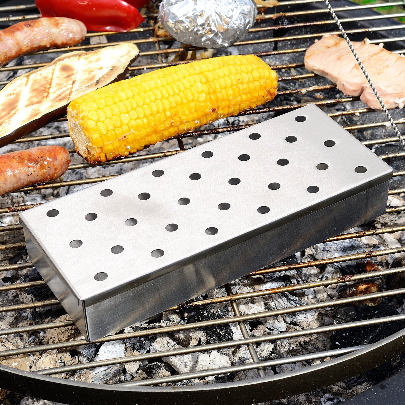 Boîte fumoir pour barbecue à gaz ou à charbon [Rosenstein & Söhne]