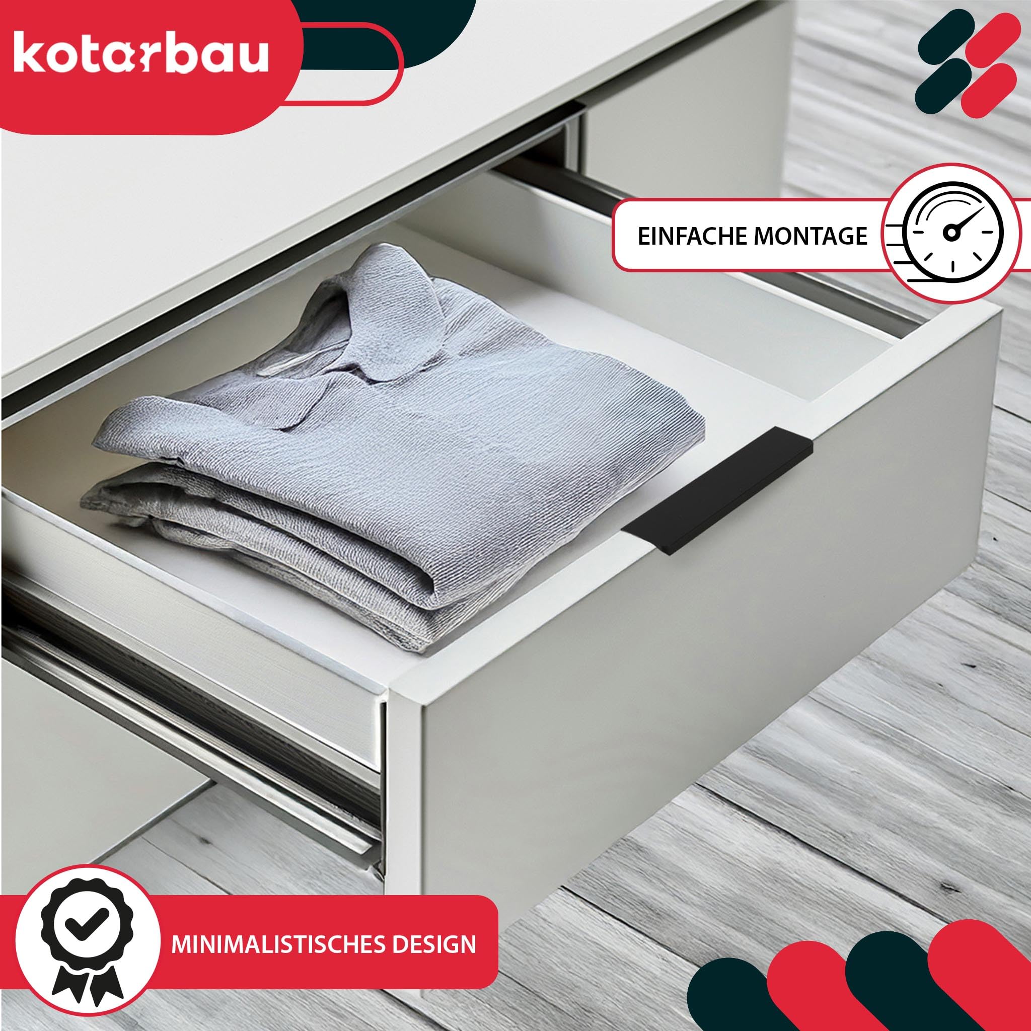 KOTARBAU® Tirador para muebles (148 mm), color negro