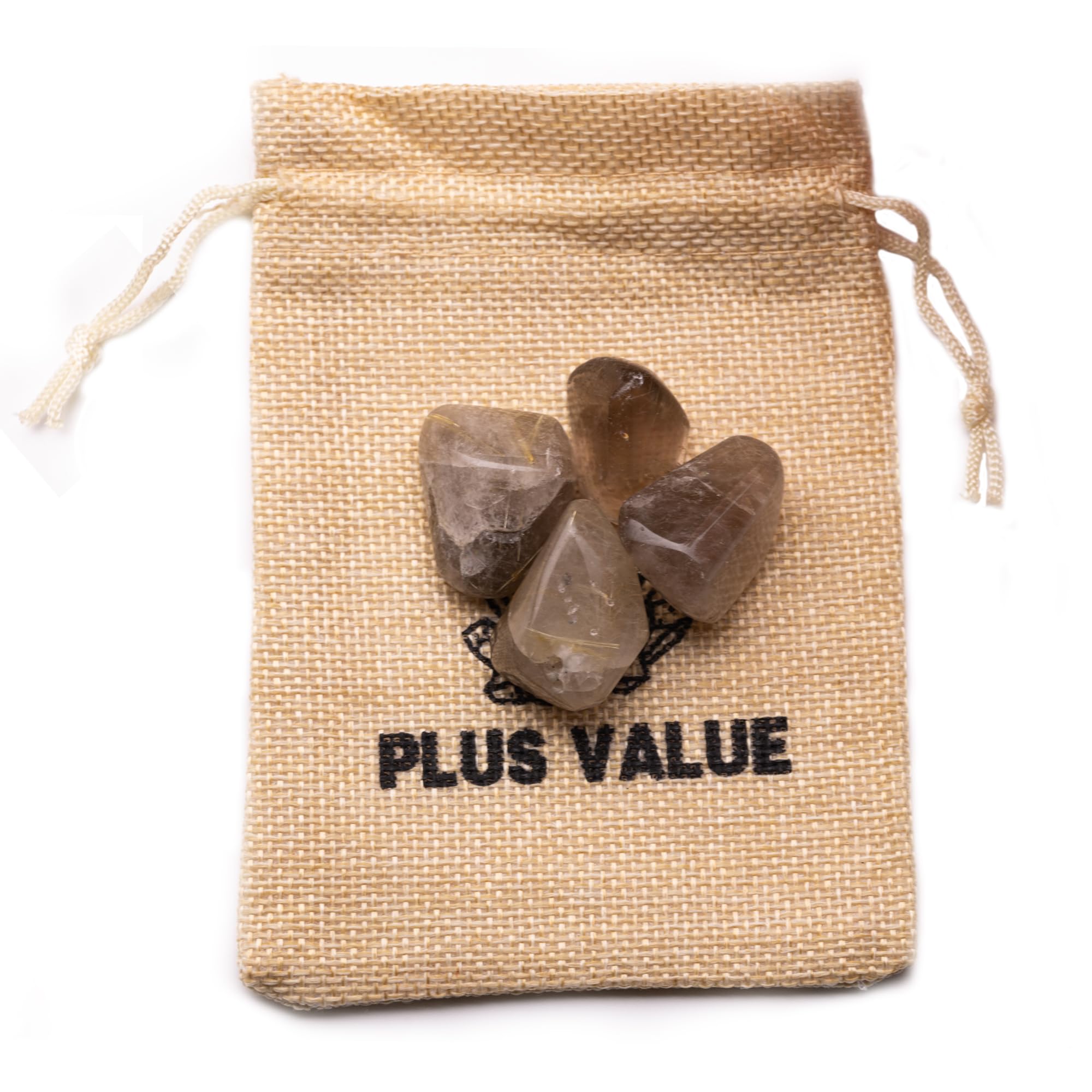 Plus Value Golden Rutilated Quartz Rutile Tumbled Pebbles Stone Reiki Healing Aura Chakra Vastu Feng Shui (50grams, Jute Bag)-image-21