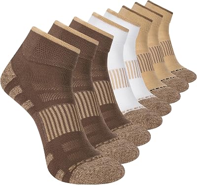 Skechers Men's 8-pack Work Collection Quarter Crew Socks, Extended Cushion & Mesh VentilationSocks