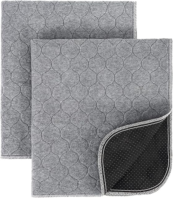 2 Pack Washable Dog Pee Pad Instant Absorb Reusable Puppy Training Pads Waterproof Pet Mat for Rabbit Guinea Pig Bunny Small Animals 60x45cm