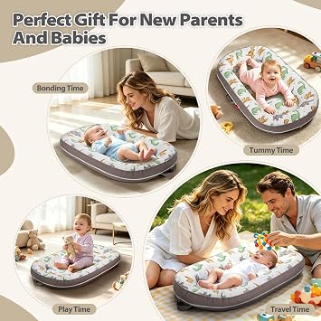 BUTOA Baby Lounger, Portable Infant Support Cushion for Newborn 0-24 Months