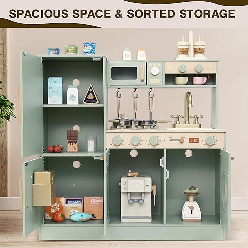 Miniatura 5 de Juego de cocina de madera (verde)