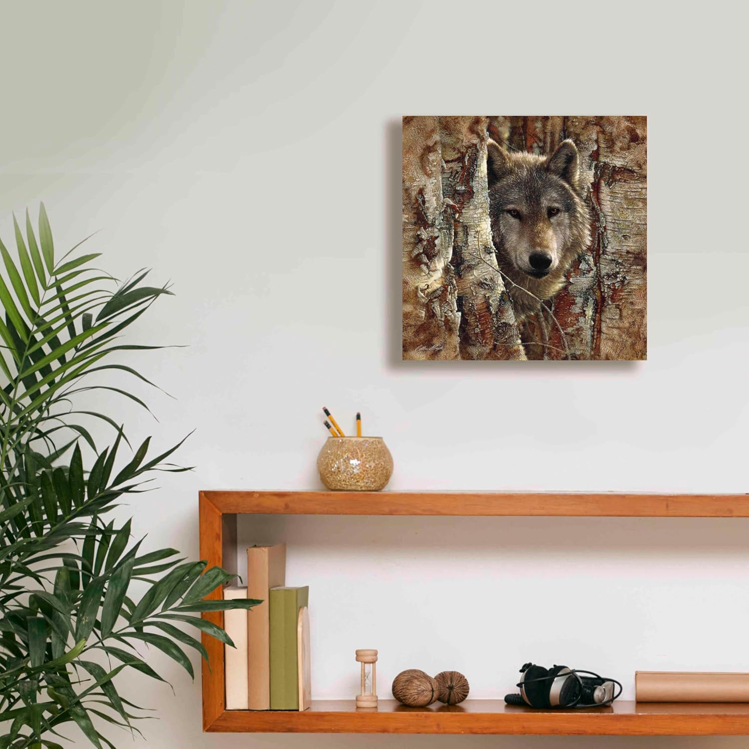 Epic Graffiti 'Wolf Spirit' by Collin Bogle, Canvas Wall Art, 12"x12"