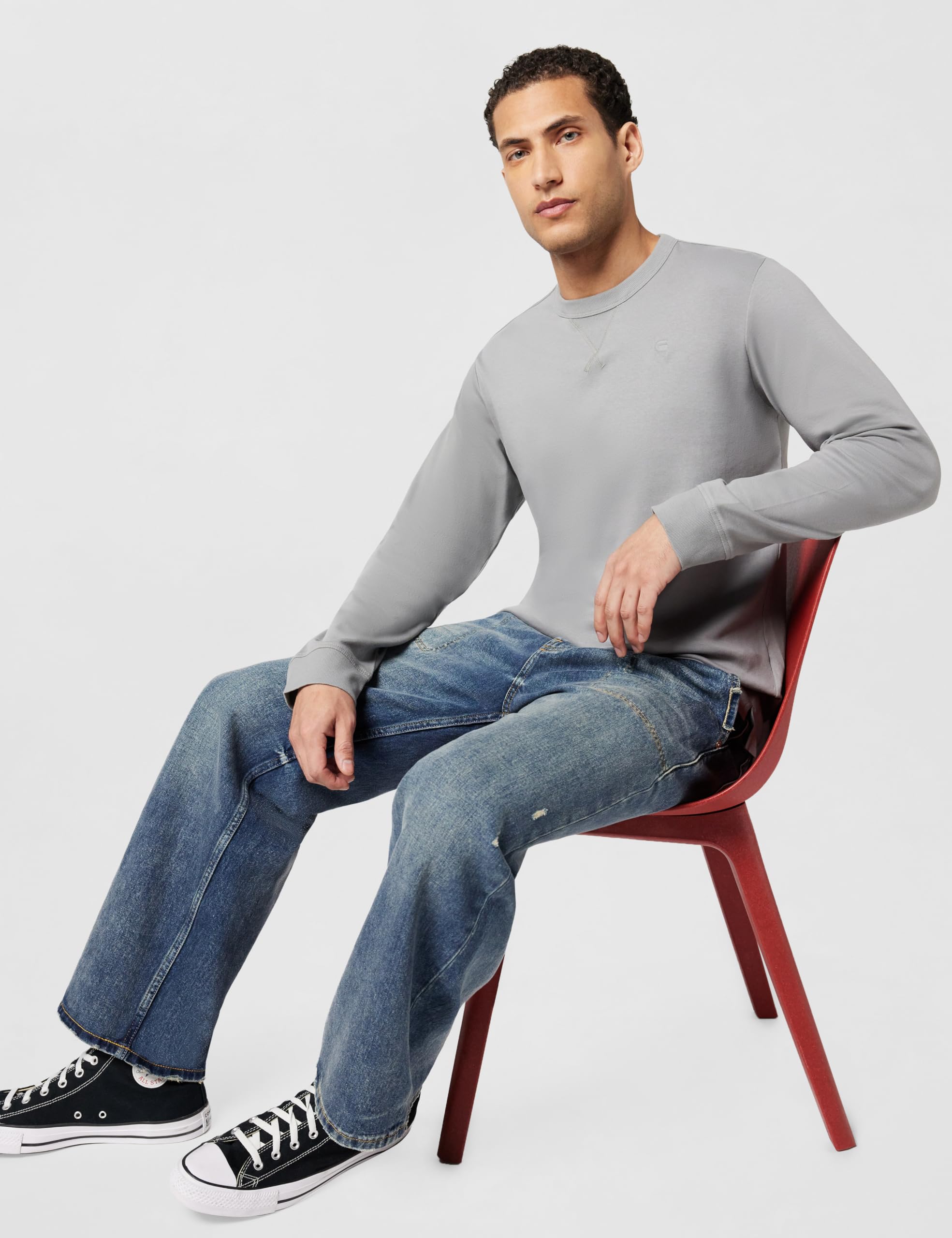 G-Star Longsleeve Nifous R mit geripptem Einsatz vorne – Bild 2