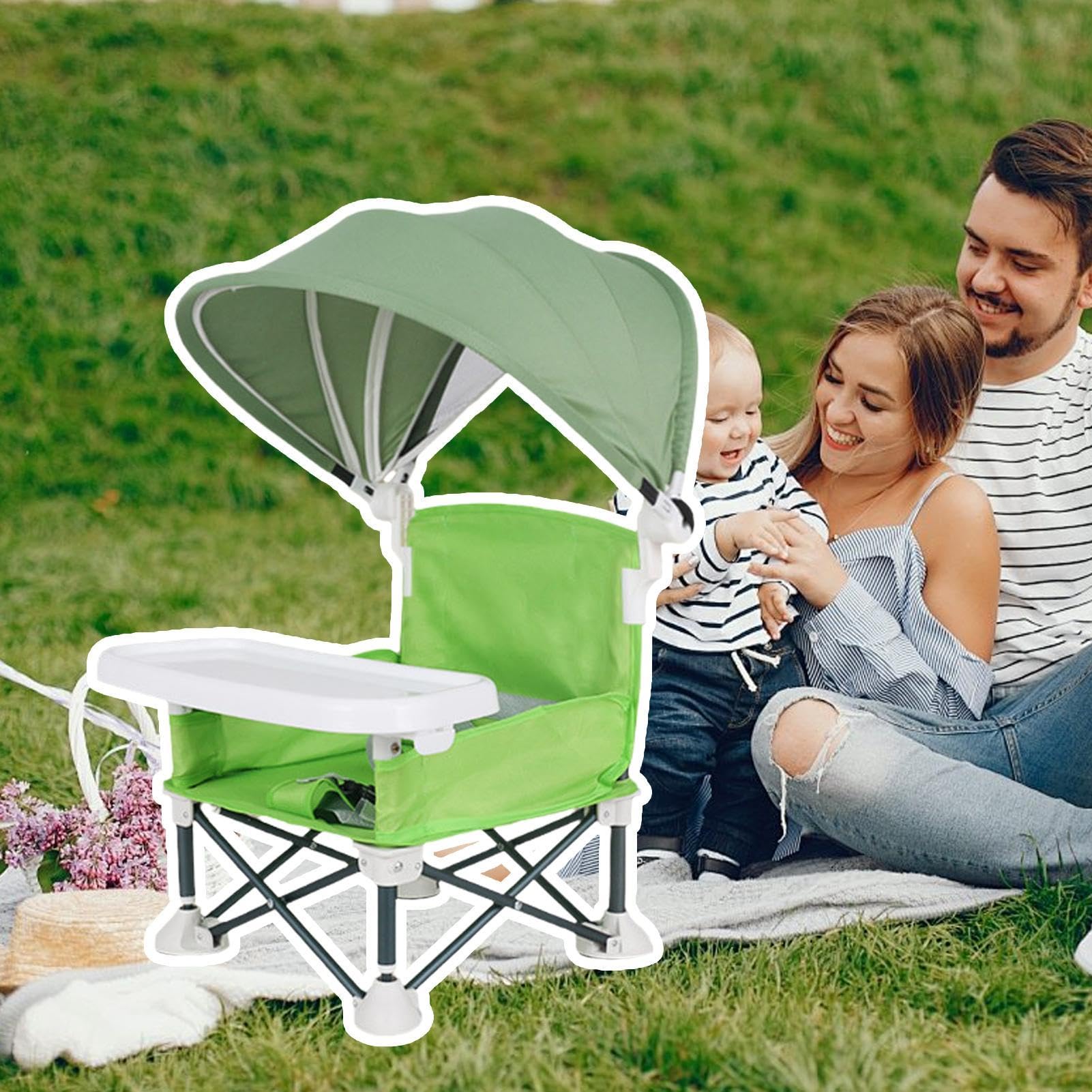 Trona Portátil Plegable Para Bebés Asiento Infantil Para Exterior Con