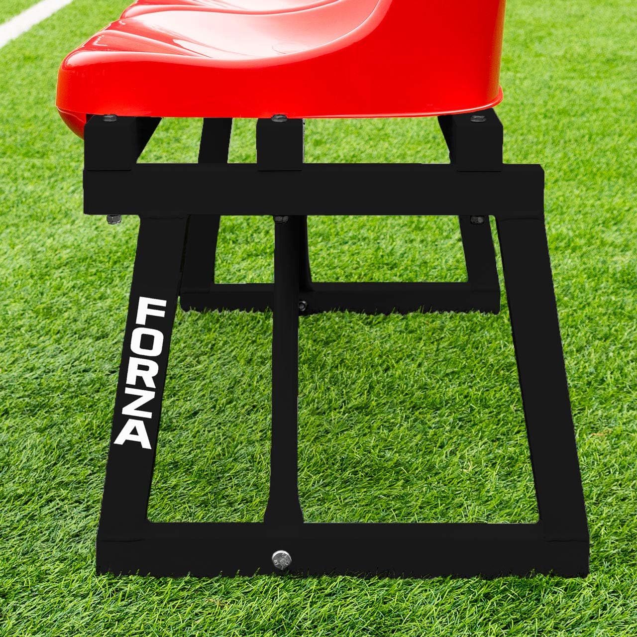FORZA Aluminum Team & Substitute Bench | Multiple Seat Sizes & Color Options | HDPE Bucket Seats (Red, 5ft (1.5m) | 3 Seats)
