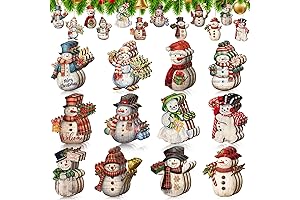 Huwena Rustic Christmas Ornaments: Deck Your Halls with Frosty Charm