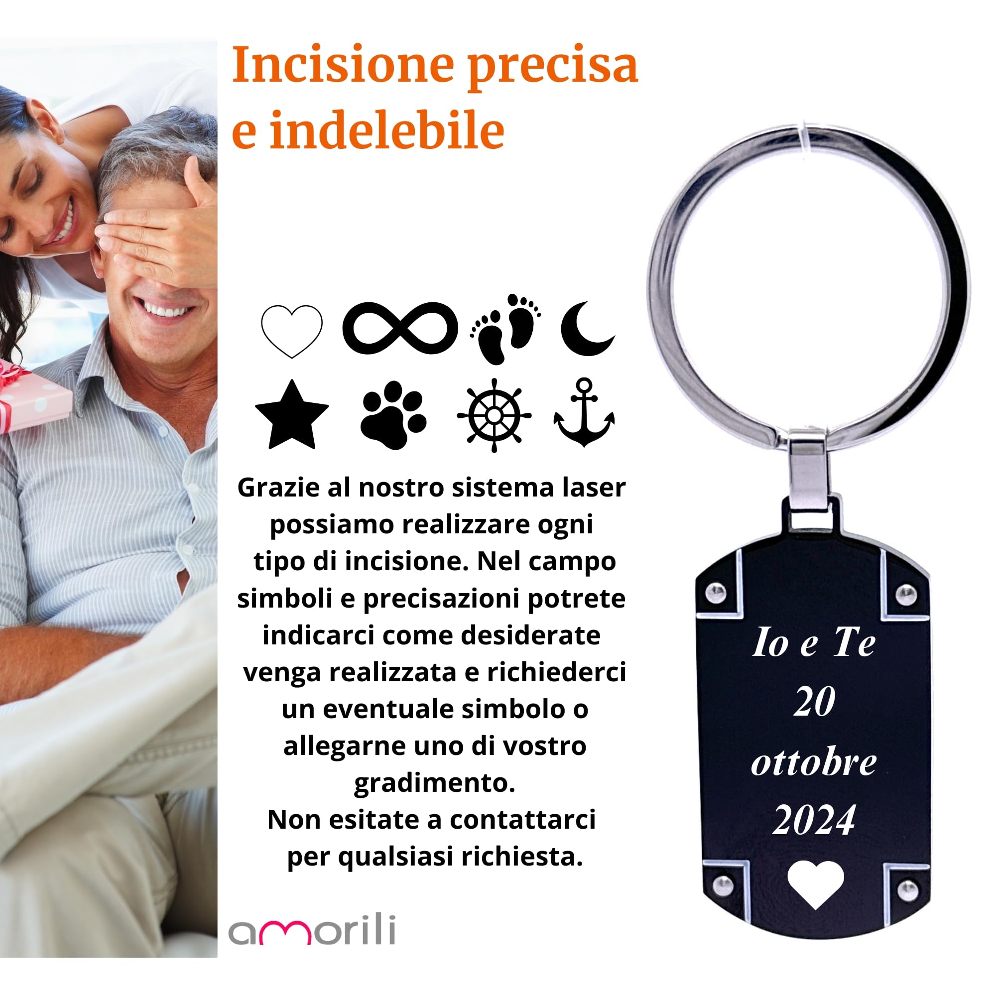 Portachiavi uomo piastra acciaio prt0040