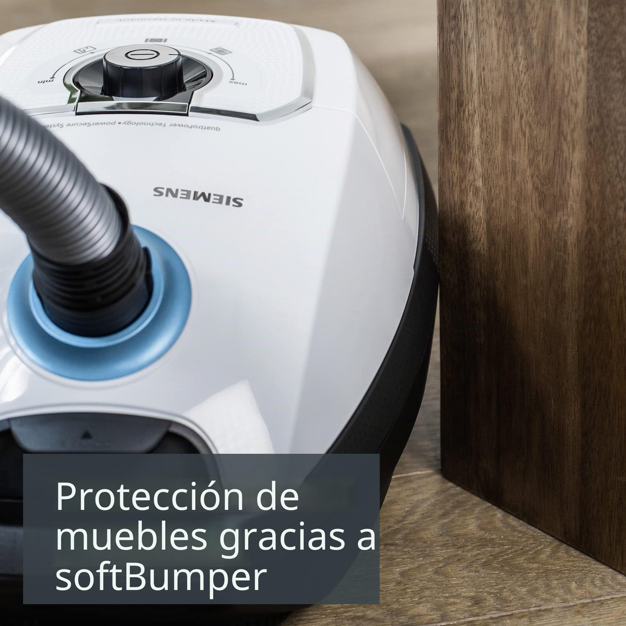 Siemens Aspirador con bolsa Z 7.0 VSZ7442S ideal para alérgicos, filtro higiénico Plus, extremadamente silencioso, boquilla de suelo para parqué, alfombra, baldosas, cable largo, boquilla XXL,