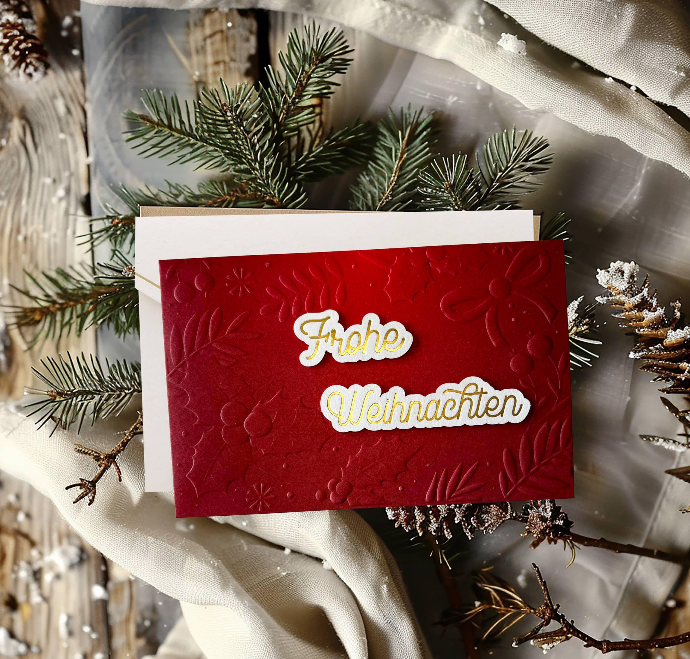 Joli Coon 3D Weihnachtskarten, mit Umschlag, mit Umschlag und Goldsticker