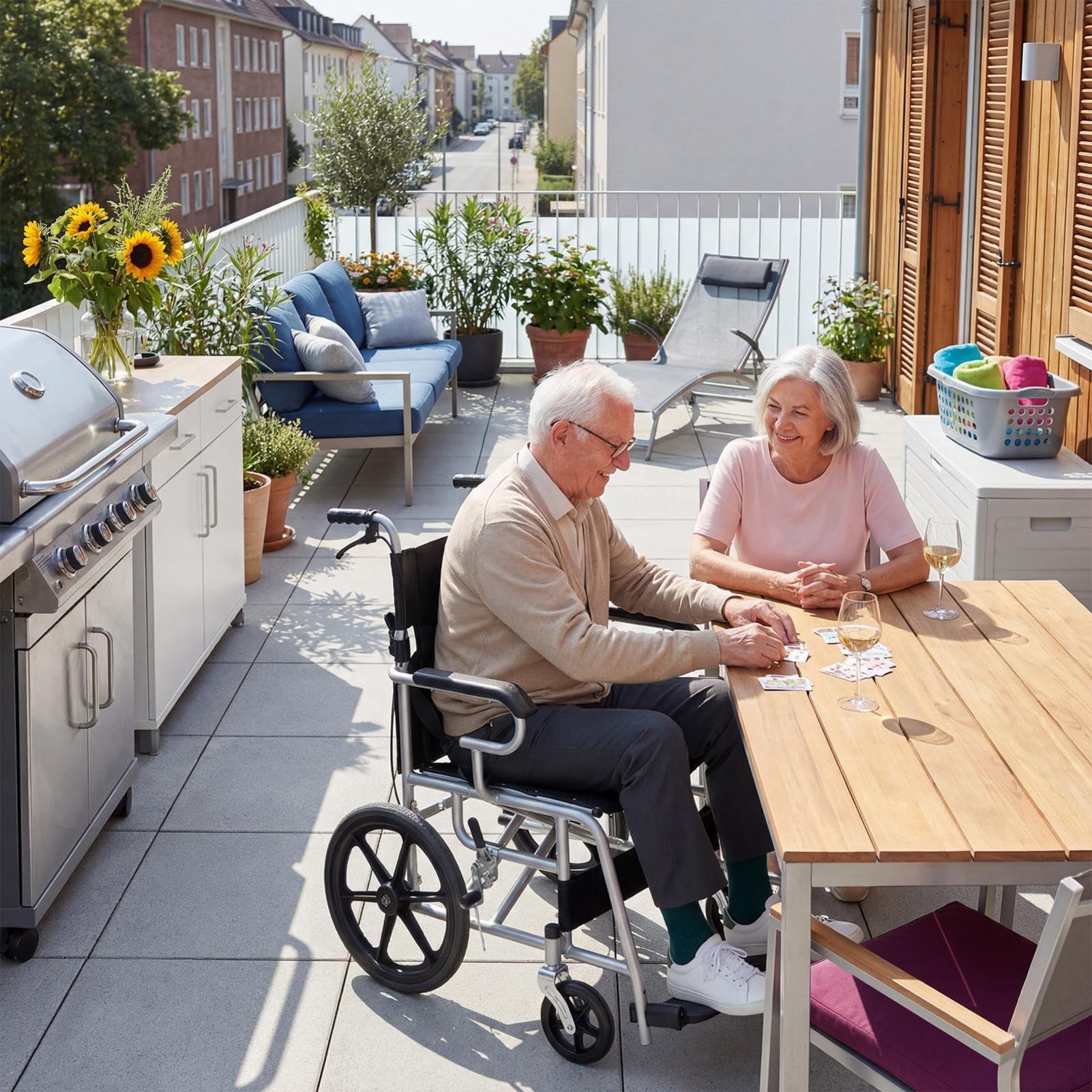 Las sillas de ruedas ligeras adultas | Capacidad de carga de 100 kg | Silla de ruedas de viaje ultraligera portátil plegable área del asiento 45,5 cm | Para personas mayores y discapacitadas