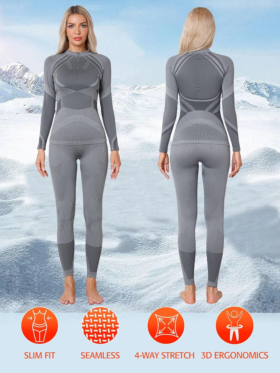 ATTRACO Womens Thermal Underwear Sets Long Johns Thermal Set Winter image 5
