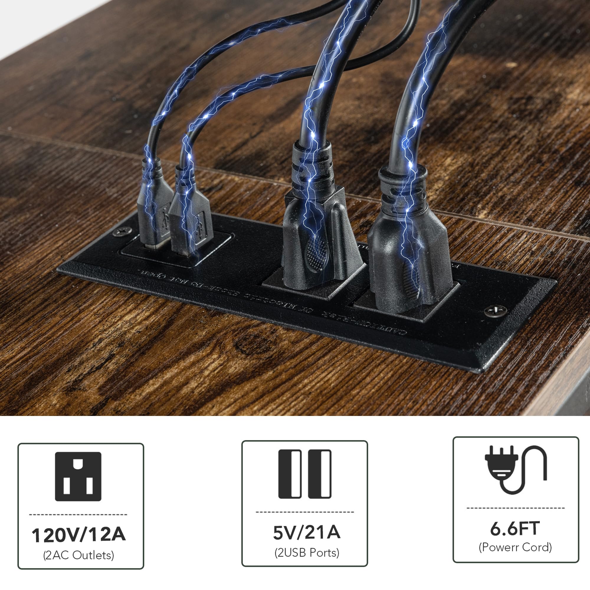 Moderno soporte de TV de metal marrón de 71 pulgadas con luces LED y tomas de corriente para televisores de 50, 60, 65, 70, 75, 80 pulgadas, soportes de televisión de 3 niveles con centro 4
