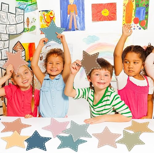 Miniatura 5 de Glenmal 96 piezas de 11 pulgadas con recortes de estrellas grandes para tablón de anuncios, estrella de papel para decoración de aula, formas de