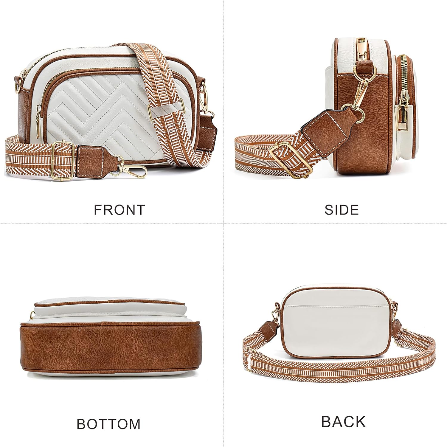 Crossbody Bags for Women Quilted Crossbody Purses Crossbody Bags Trendy Small Shoulder Bag with Wide Strap - Image 5