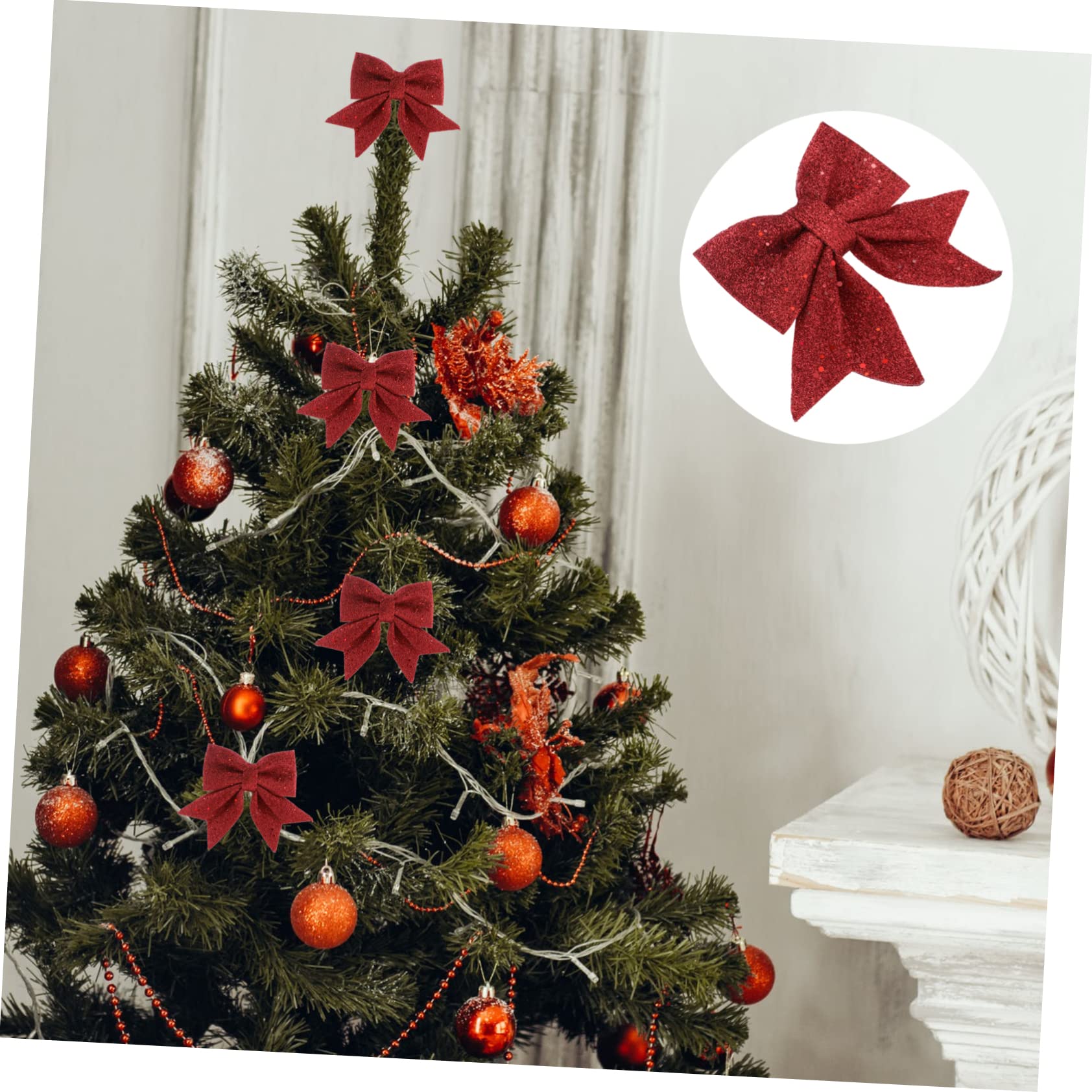 Cabilock 4piezas Lazos Decorativos DIY para Árbol de Navidad Adornos Colgantes Polvo Lazos Navideños para Decoración de Obsequio para Escaparate