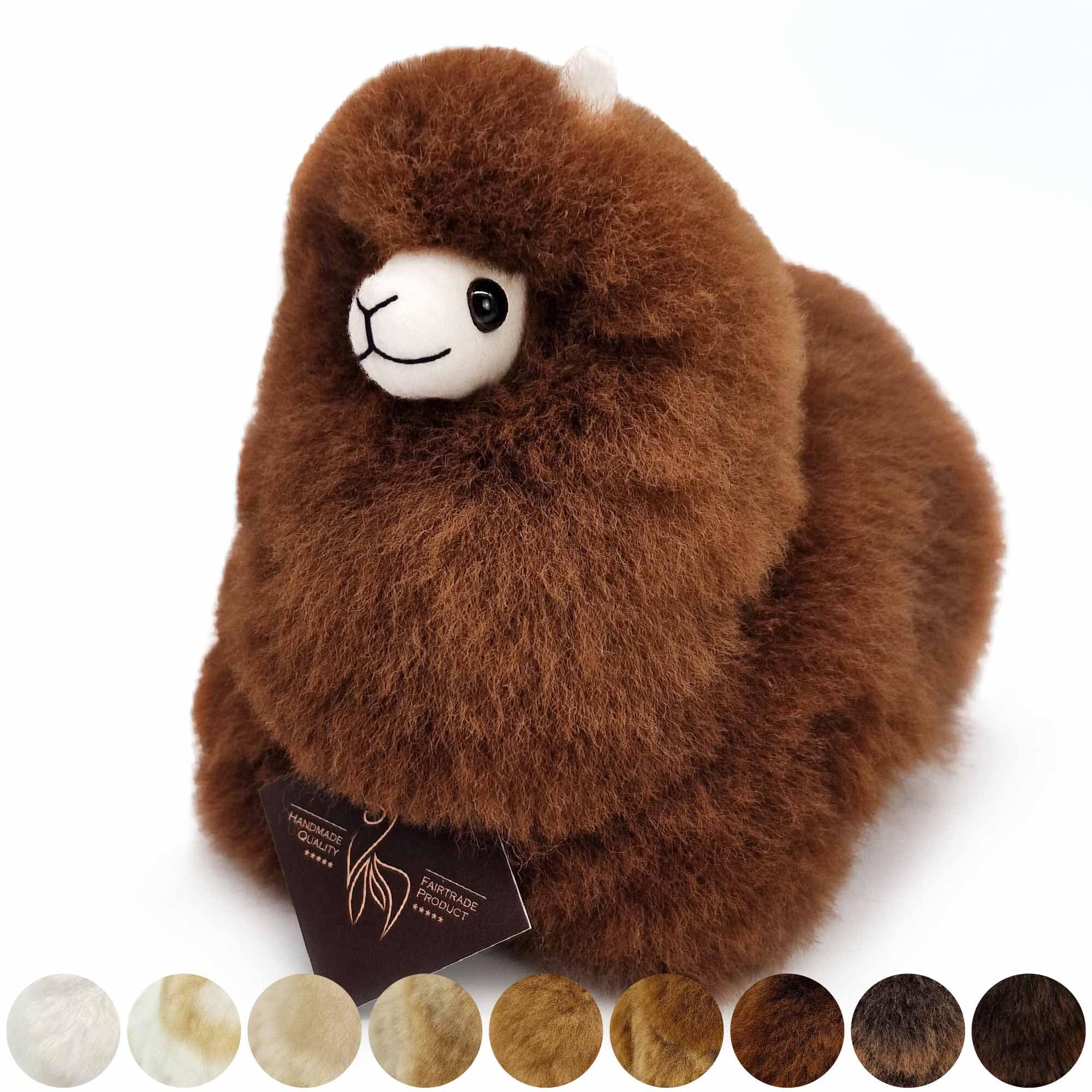 INKARI Alpaca Stuffed Animal Made from Natural and Soft Alpaca Wool - Genuine Alpaca Wool, for Women and Kids - Walnut (15cm)