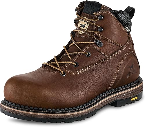 Irish Setter, Edgerton, Botas de trabajo, para hombre, 6 pulgadas, impermeables, punta suave, color marrón